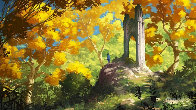 泛黄的金秋，唯美二次元秋季场景插画意境美图