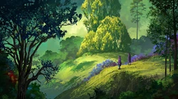 插画，二次元场景，唯美梦幻，治愈系风景桌面壁纸图片