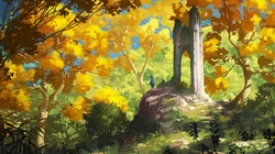 插画，二次元场景，唯美梦幻，治愈系风景桌面壁纸图片
