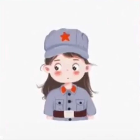 军旅风格的手绘卡通小人情侣头像图片