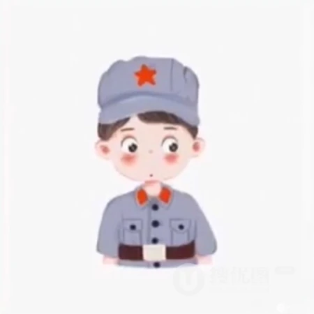 军旅风格的手绘卡通小人情侣头像图片