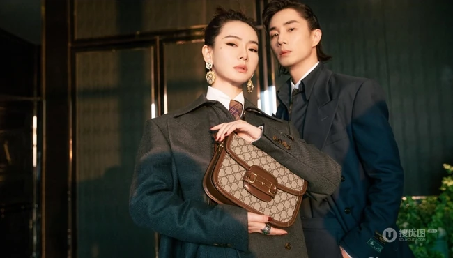 戚薇，李承铉复古英伦风酷冷高清西服写真图片