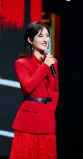 谢娜大红色西服套红裙魅力写真，舞台照气质图片