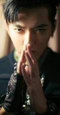 吴亦凡戴手套帅气亮相活动，卡其色工装服饰酷劲十足