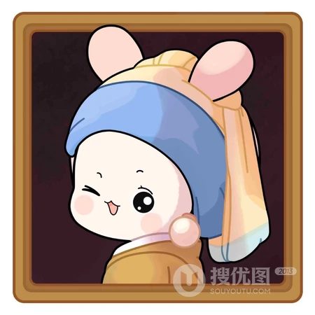 可爱青蛙和小兔子组合的情侣头像