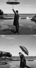 韩东君精彩OK杂志冬装海边写真图片，不惧寒冷帅气动人
