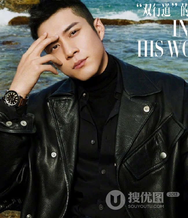 韩东君精彩OK杂志冬装海边写真图片，不惧寒冷帅气动人