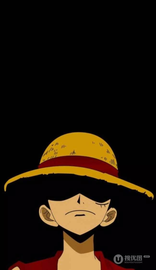 黑色背景，戴着帽子和墨镜的的酷帅路飞图片