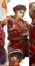 80后回忆&ldquo;灌篮高手&rdquo;彩绘插画图片