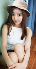 气质模特王馨瑶化身阳光甜美草帽少女室内写真图片