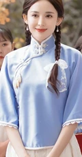 古力娜扎美白甜复古风新剧造型曝光，化身民国大家闺秀模样