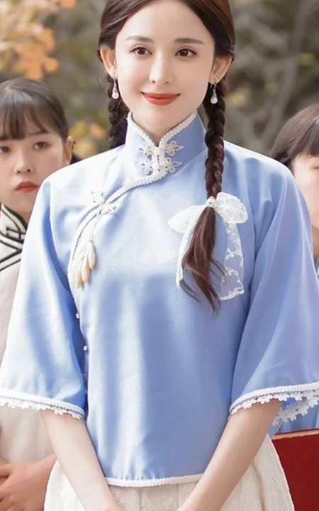 古力娜扎美白甜复古风新剧造型曝光，化身民国大家闺秀模样