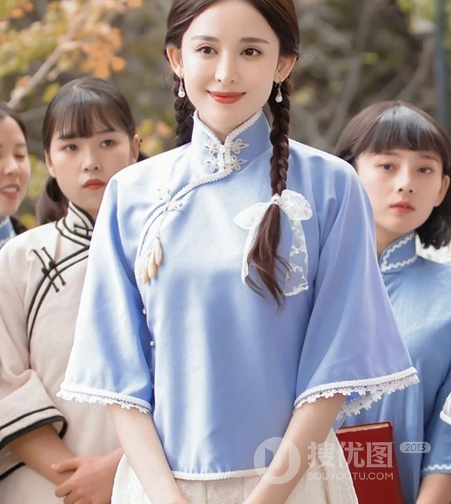 古力娜扎美白甜复古风新剧造型曝光，化身民国大家闺秀模样
