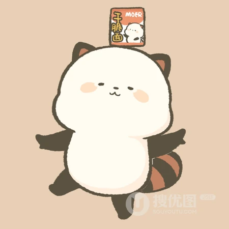胖乎乎的可爱卡通浣熊头像图片