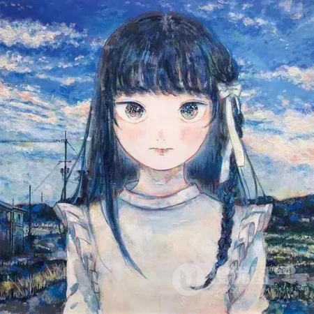 彩绘风格和风日本女生头像图片