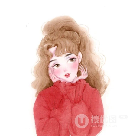 卡通彩绘风格的个性女生头像图片
