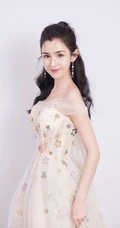 哈妮克孜气质露肩装亮闪纱裙 高清唯美室内图片