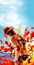 海贼王&ldquo;艾斯&rdquo;，挥拳耍酷，火拳无敌个人手机壁纸