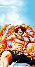 海贼王&ldquo;艾斯&rdquo;，挥拳耍酷，火拳无敌个人手机壁纸