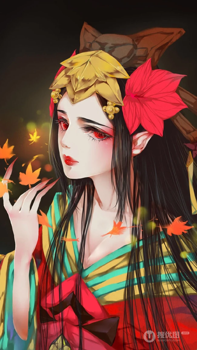 日系3D回合制游戏《阴阳师》和风版高清手机壁纸
