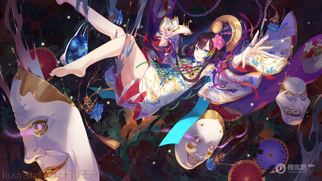 日式RPG手游&ldquo;阴阳师&rdquo;宣传版PC电脑壁纸