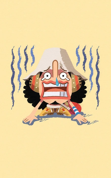 插画风格搞怪的海贼王人物手机壁纸，画风太搞笑了！