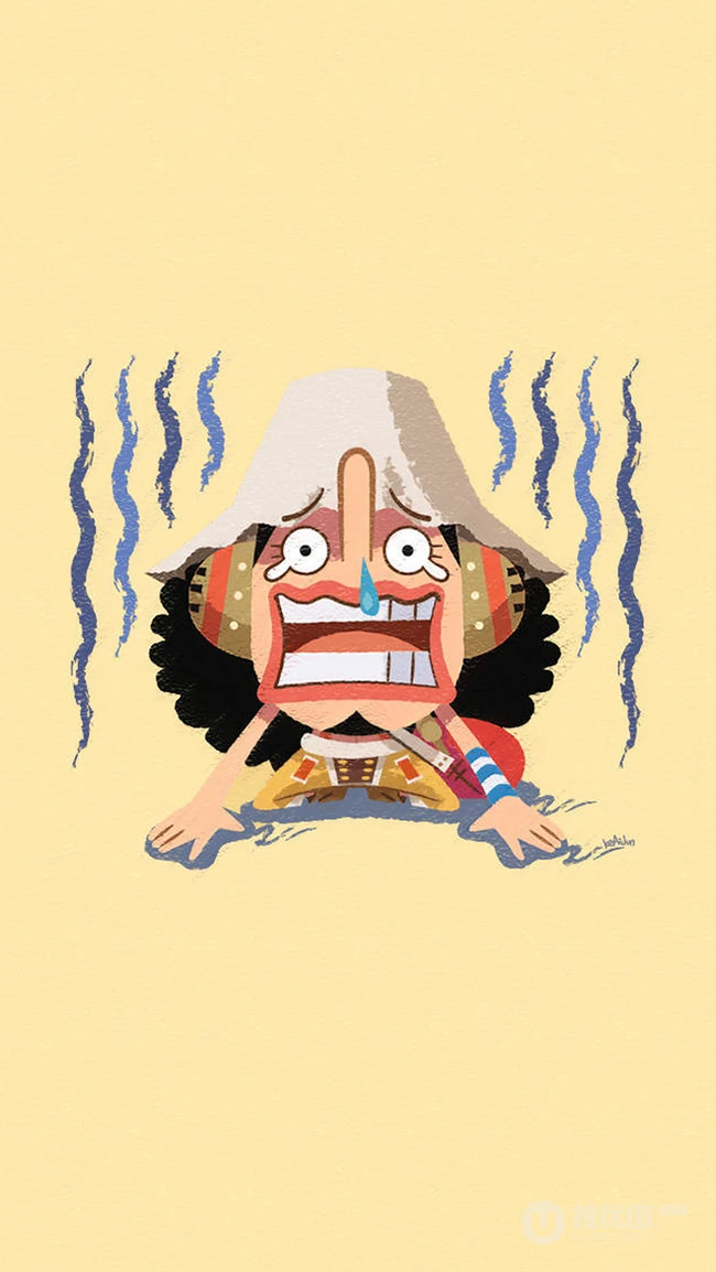 插画风格搞怪的海贼王人物手机壁纸，画风太搞笑了！
