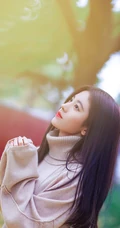 美女明星鞠婧祎拥抱大自然小清新风格手机壁纸
