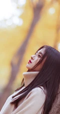美女明星鞠婧祎拥抱大自然小清新风格手机壁纸