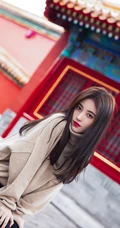 美女明星鞠婧祎拥抱大自然小清新风格手机壁纸