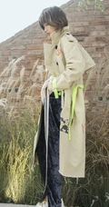女明星田沅秋季户外田野唯美朦胧感写真图片