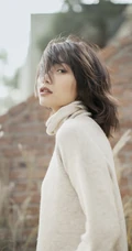 女明星田沅秋季户外田野唯美朦胧感写真图片