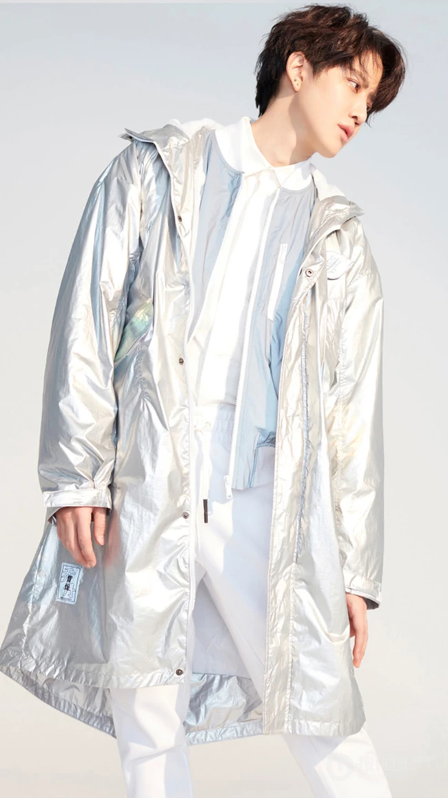 帅气男星Mike灰色夹克耍酷poss手机桌面