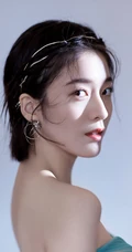 美女张雪迎，彩带发夹公主范写真手机壁纸