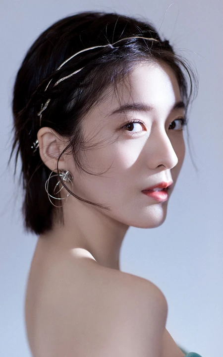 美女张雪迎，彩带发夹公主范写真手机壁纸