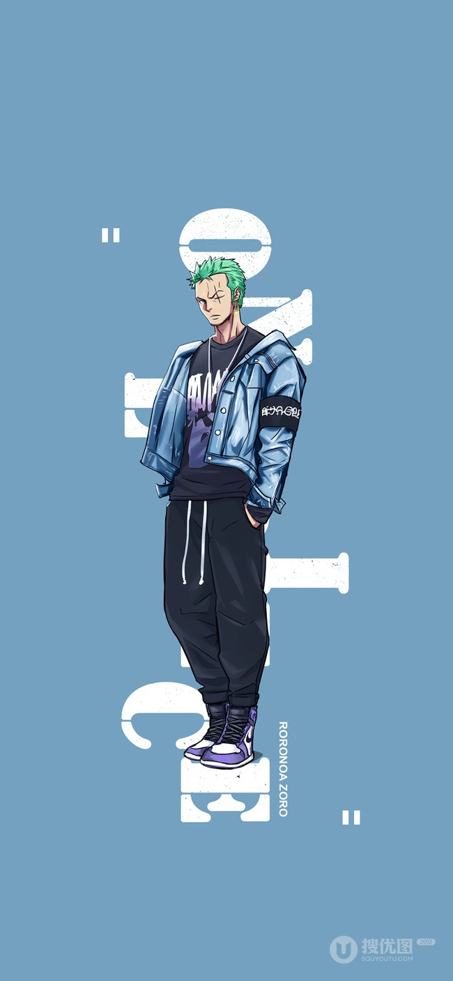 航海王（海贼王）里的创意潮男造型主角手机壁纸