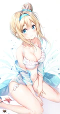 沙滩比基尼风格的动漫少女手机壁纸