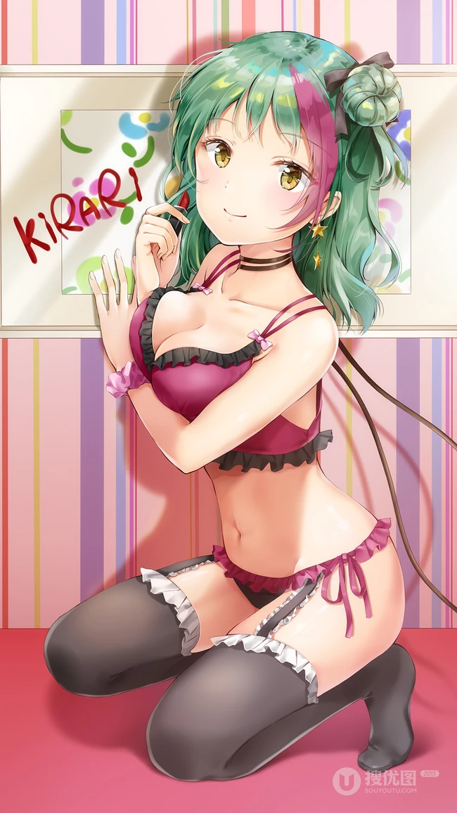 沙滩比基尼风格的动漫少女手机壁纸