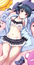 沙滩比基尼风格的动漫少女手机壁纸