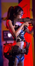气质匀称背心牛仔短裤女生夏木颖mumu角色扮演cos美图