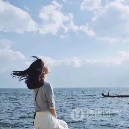 长发女生的背影系列头像图片