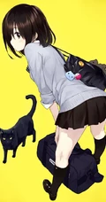 淋雨湿身的动漫学生妹子动漫手机壁纸