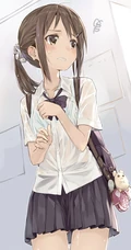 淋雨湿身的动漫学生妹子动漫手机壁纸