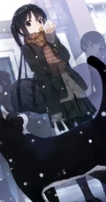 淋雨湿身的动漫学生妹子动漫手机壁纸