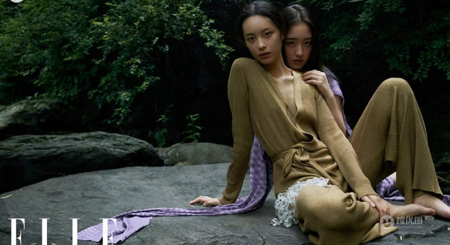 周也，邓恩熙，伊然个性非主流魔幻丛林主题《elle》杂志写真