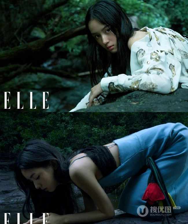 周也，邓恩熙，伊然个性非主流魔幻丛林主题《elle》杂志写真