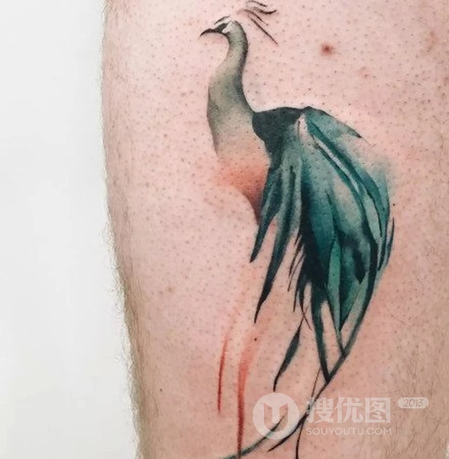 中国风特色简约清新水墨画动物纹身，适合女生的动物纹身小图案 第4张