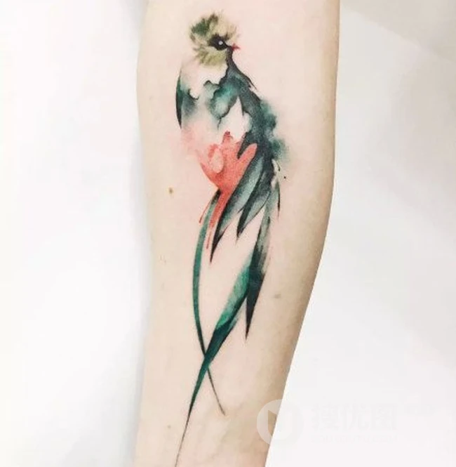 中国风特色简约清新水墨画动物纹身，适合女生的动物纹身小图案 第6张