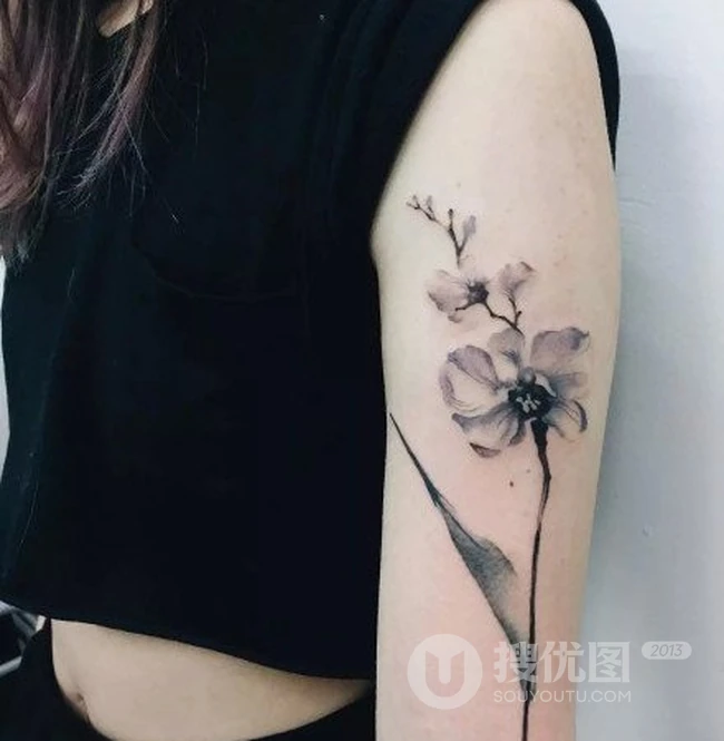 中国风特色简约清新水墨画动物纹身，适合女生的动物纹身小图案 第7张