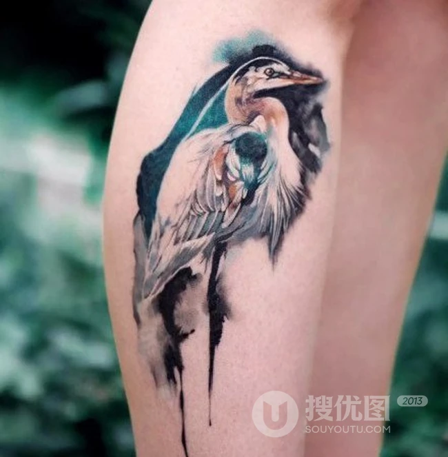 中国风特色简约清新水墨画动物纹身，适合女生的动物纹身小图案 第8张